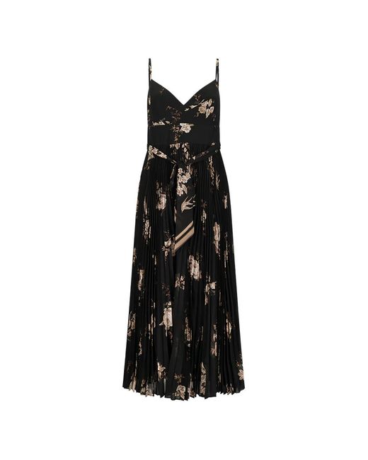 Zimmermann Black Fitted Bodice Mini Dress With Shirred Back And Waist Belt