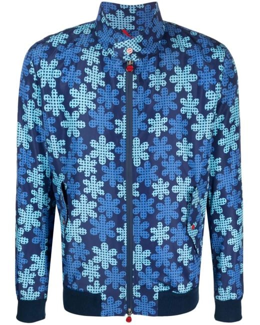 Kiton Bomberjacke Mit Grafischem Print in Blue für Herren