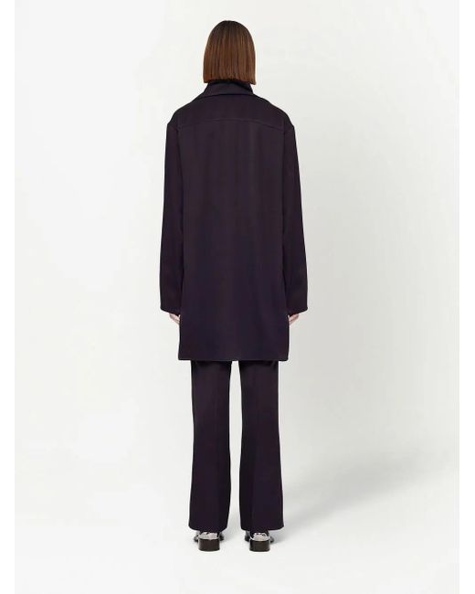 Jil Sander Blue Pressed-Crease High-Waisted Trousers