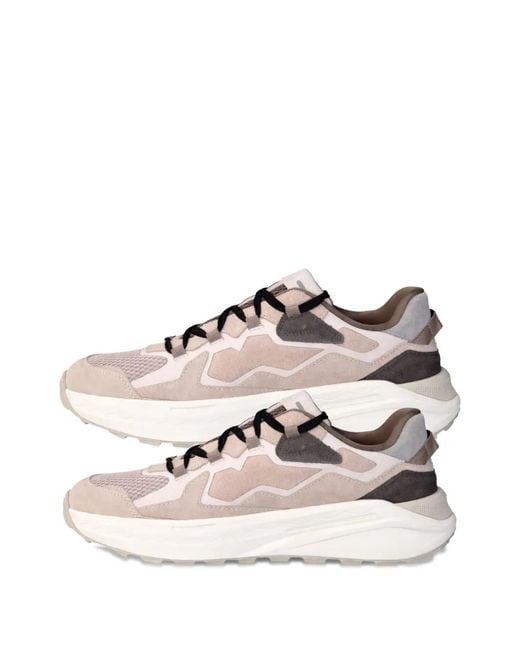 EXTR4 Gray Panelled Lace-Up Sneakers for men
