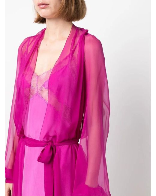 Alberta Ferretti Pink Two-Piece Silk Shift Gown