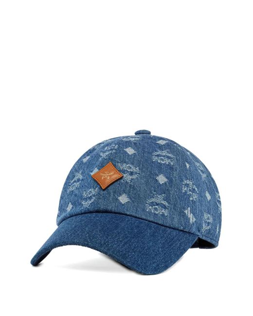 Gorra vaquera con monograma MCM de color Blue