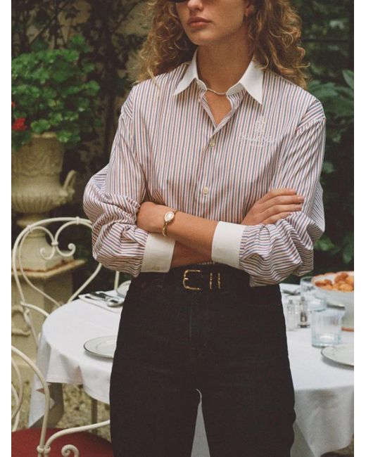 Sporty & Rich White Striped Shirt