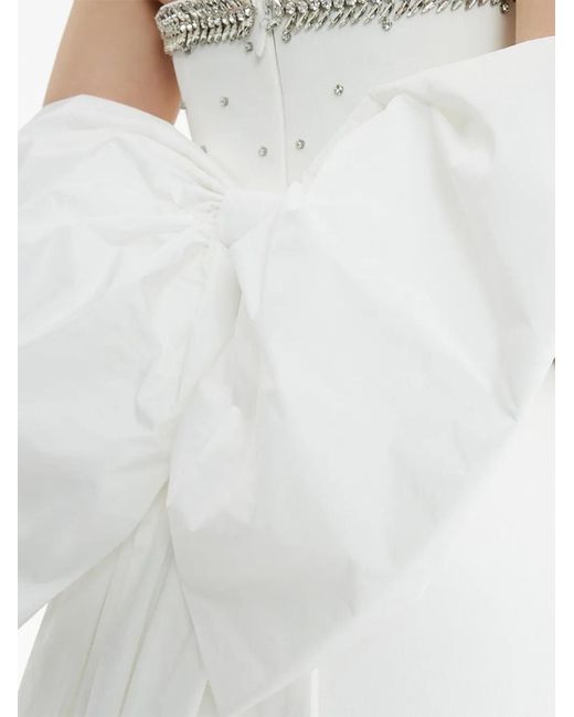 Rebecca Vallance White Alpine Bow-Detail Midi Dress