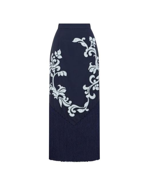 ALÉMAIS Blue Dillon Applique Skirt