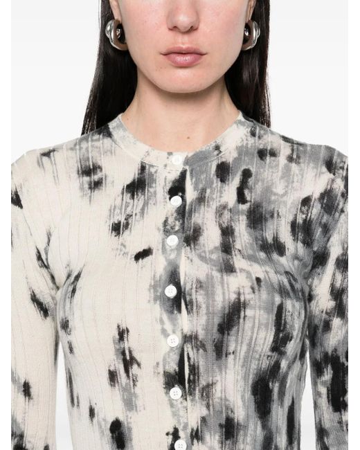 The Attico Mini-Jurk Met Abstracte Print in het Gray