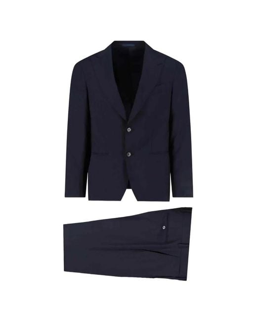 Caruso Blue Single-Breasted Suit for men