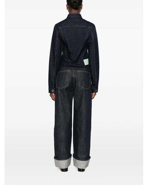 Haikure Black Button-Fastening Denim Jacket