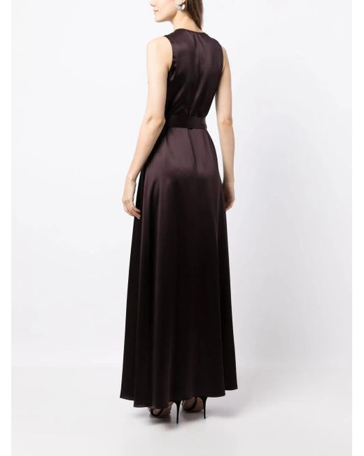 Voz Purple Frontward Satin Maxi Dress