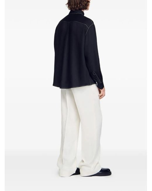 Sandro Black Loose-Fit Shirt for men