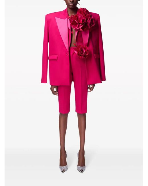 Area Flower-Appliqué Tailored Shorts