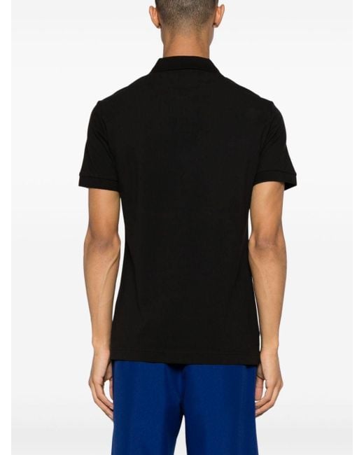 Versace Poloshirt Met Logoprint En Rits in het Black voor heren