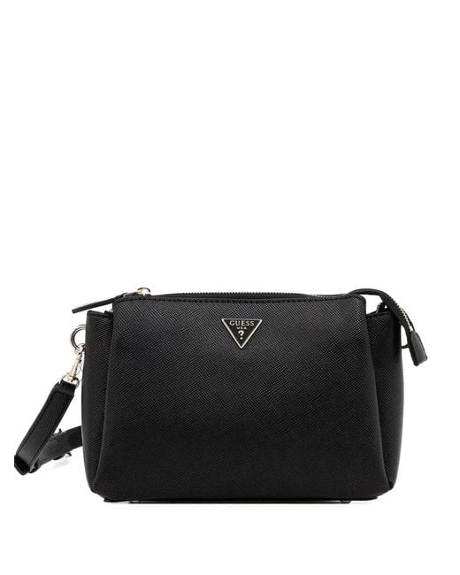 Guess Black Triangle-Logo Crossbody Bag