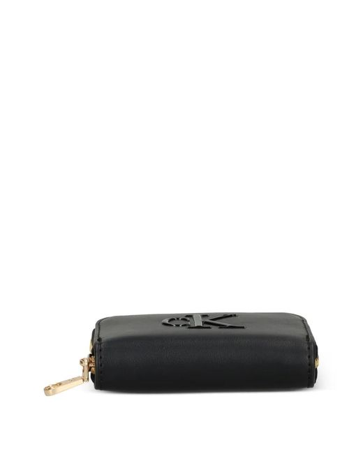 Calvin Klein Black Embossed-Logo Wallet