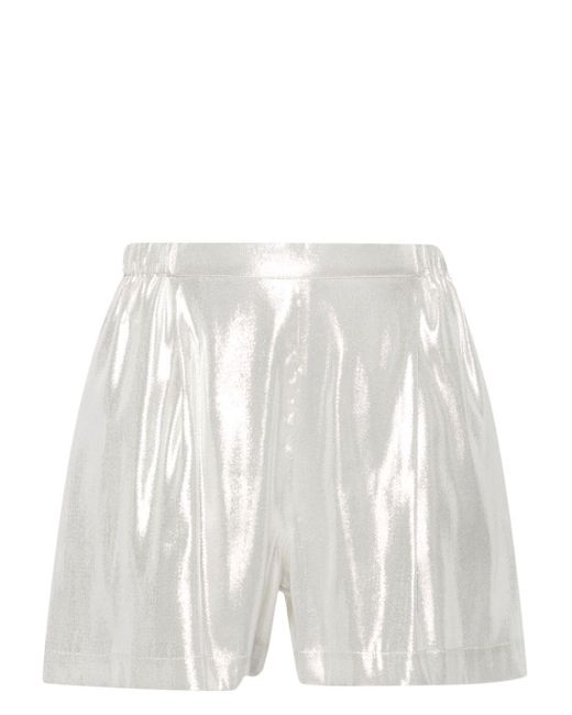 Carine Gilson White Wide-leg Lurex Pyjama Shorts