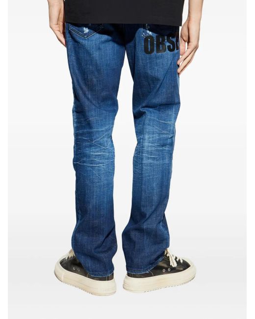 DSquared² Gerafelde Jeans Met Logo in het Blue voor heren