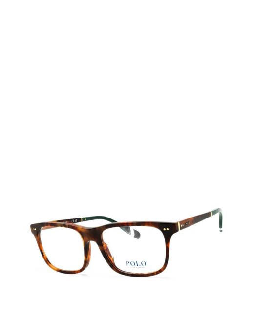 Polo Ralph Lauren Black Rectangle-Frame Glasses for men
