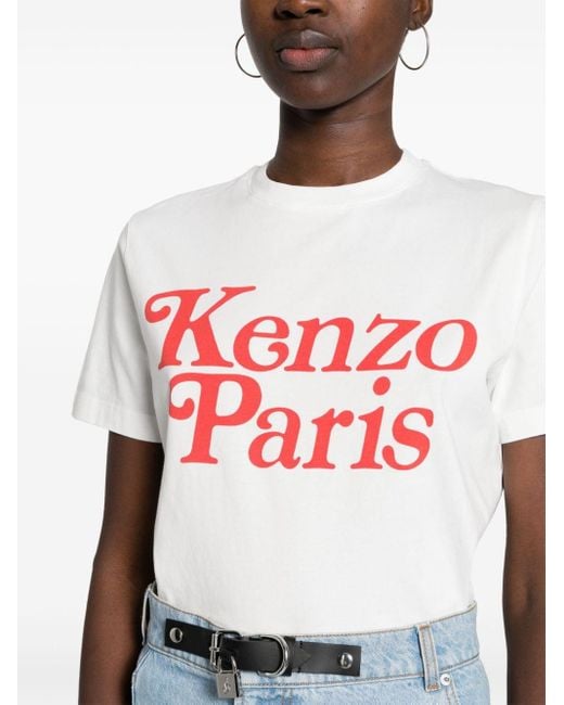 KENZO White T-Shirt mit Logo-Print