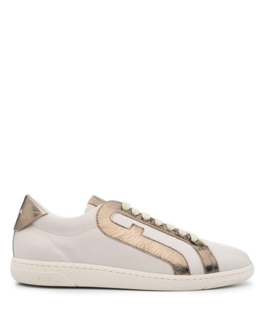 Furla Natural Twist Arch-motif Leather Sneakers