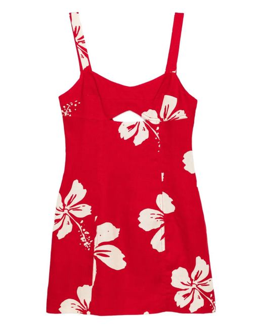 Reformation Belma リネンドレス Red