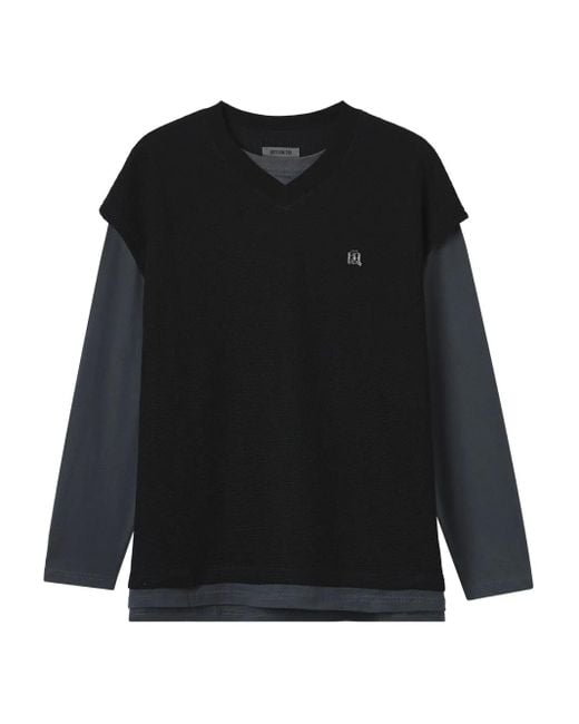 Musium Div. Black Layered T-Shirt for men