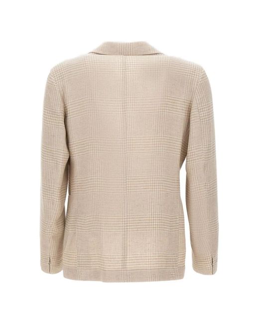 Eleventy Natural Blazer Imprimé À Simple Boutonnage for men