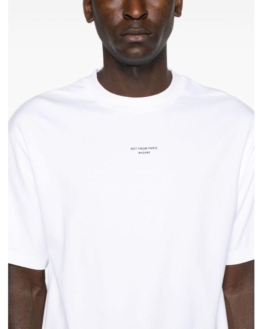 Camiseta con eslogan estampado Drole de Monsieur de hombre de color White