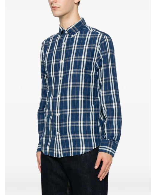 Gant Blue Chemise Boutonnée À Carreaux Vichy for men