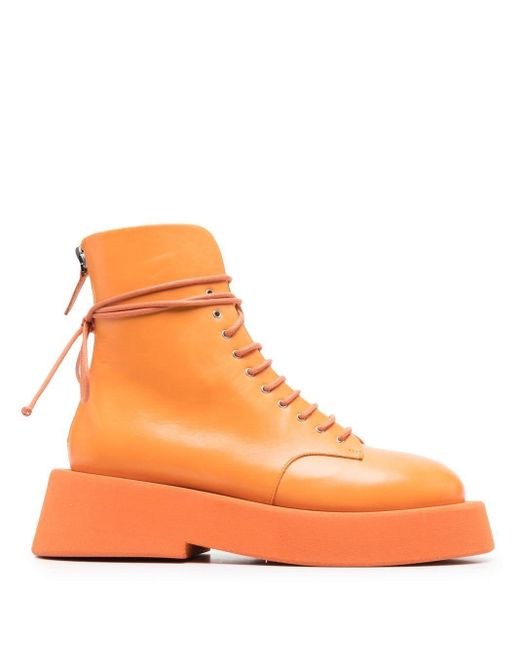 Marsèll Orange Ankle Lace-up 55mm Boots