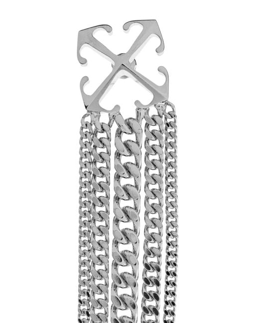Off-White c/o Virgil Abloh White Arrows-Motif Chain-Link Earrings