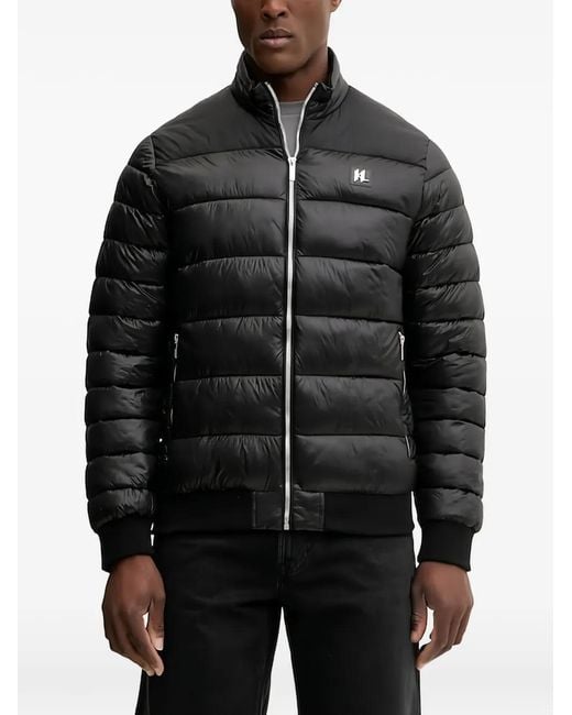 Karl Lagerfeld Black Quilted Zipped Jacket for men