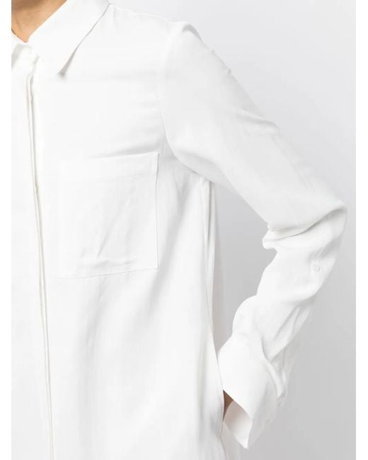 Twp White Long-Sleeve Maxi Shirt Dress
