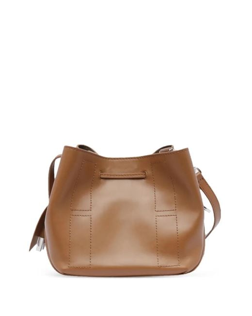 Hogan Brown Mini Hocket Drawstring Shoulder Bag