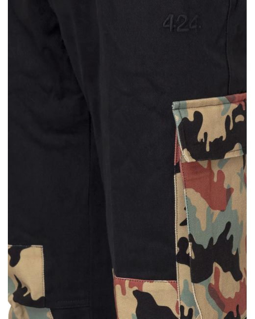 424 Blue Cargo Trousers for men