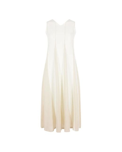 CFCL White Sleeveless V-Neck Midi Dress