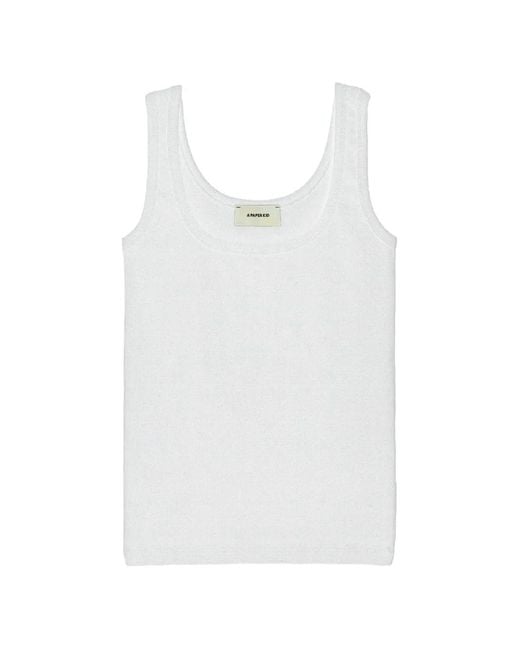 A PAPER KID Geribbelde Tanktop in het White