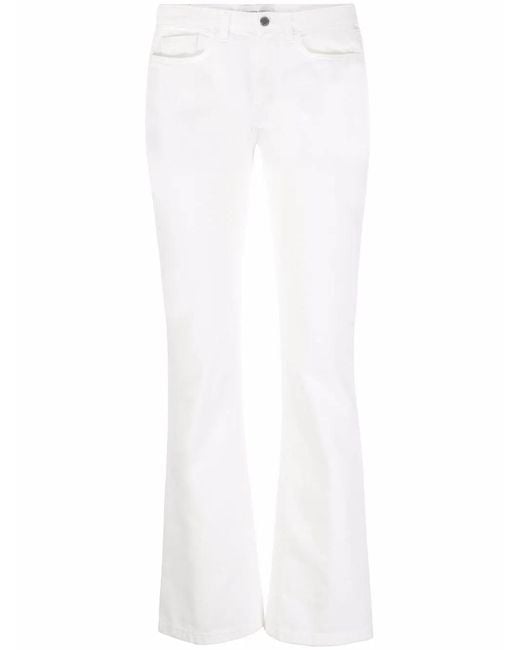 Alberta Ferretti White Slim Fit Trousers