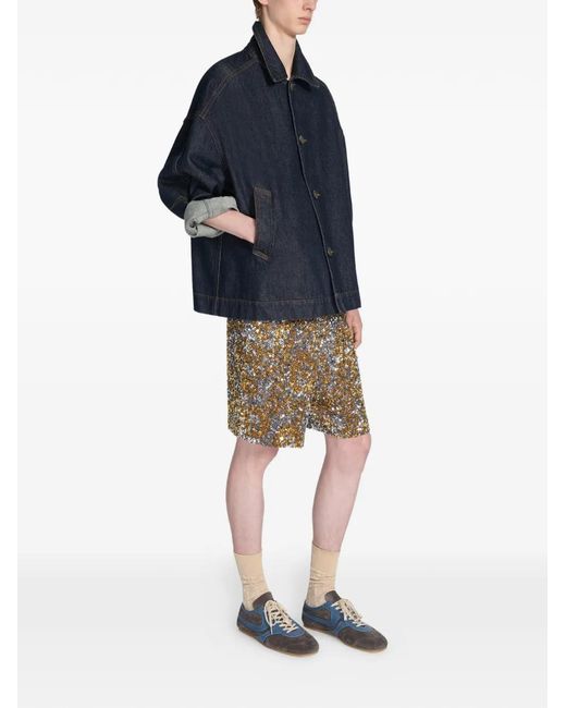 Dries Van Noten Blue Buttoned Jacket for men