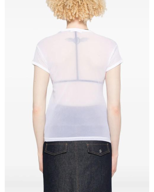 Helmut Lang Pink Logo Slim T-Shirt.F Nylo