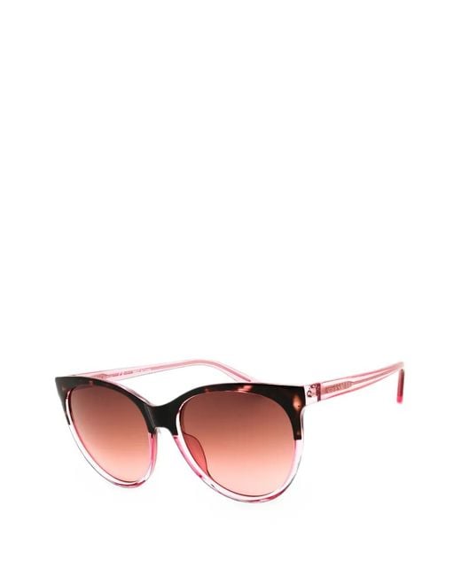 Guess Pink Tortoiseshell-Effect Round-Frame Sunglasses