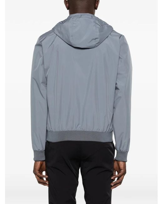 Moorer Gray Zip Fastening Hooded Jacket for men