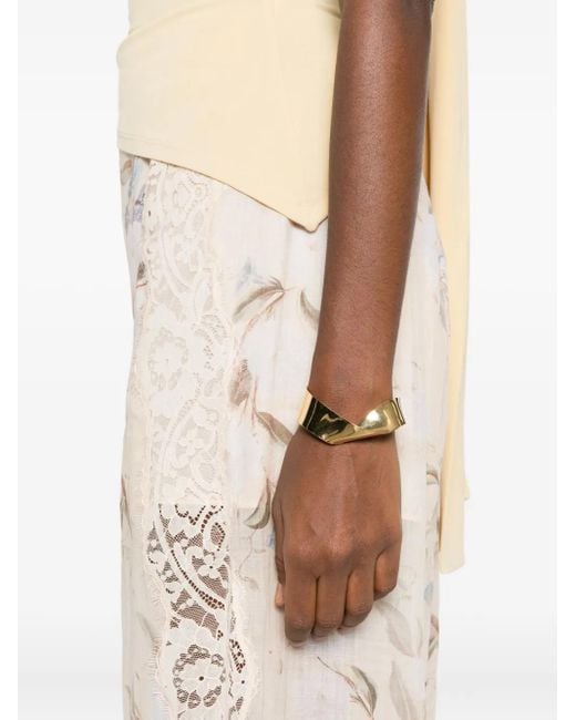 Zimmermann Natural Floral-Print Lace-Insert Trousers