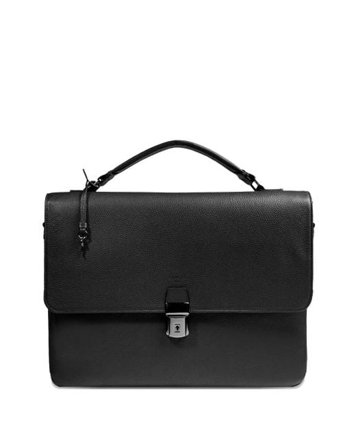Lancel Leren Aktetas Met Handvat in het Black voor heren