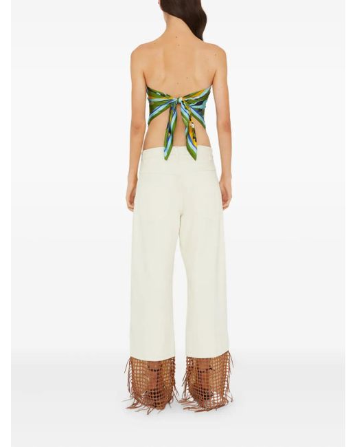 Christopher Esber Blue Seidenschal Mit Blumen-Print