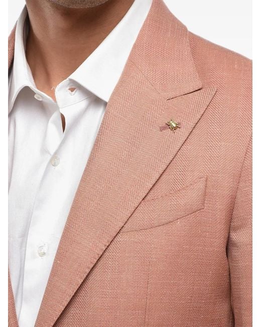 Corneliani Pink Peak-Lapel Single-Breasted Jacket for men