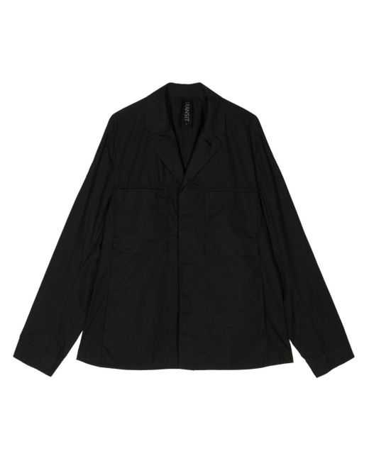 Transit Black Long-sleeve Cotton-linen Blend Jacket for men