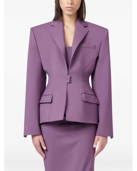 GIUSEPPE DI MORABITO Purple Hourglass-Silhouette Notched-Lapels Jacket