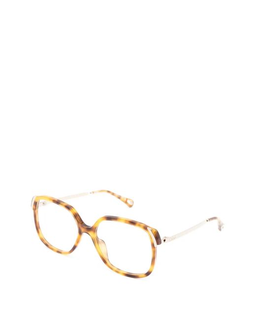 Chloé Metallic Geometric-Frame Glasses