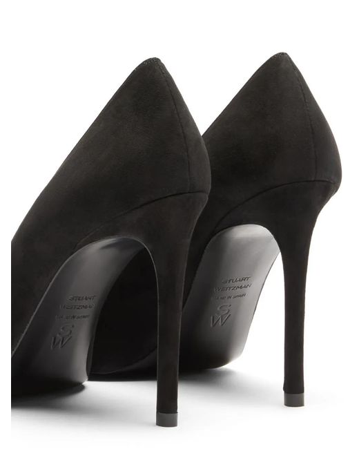 Stuart Weitzman Black Decollete Suede "Stuart Power" T. 100