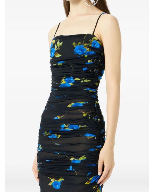 Blumarine Maxi-Jurk Met Bloemenprint in het Blue